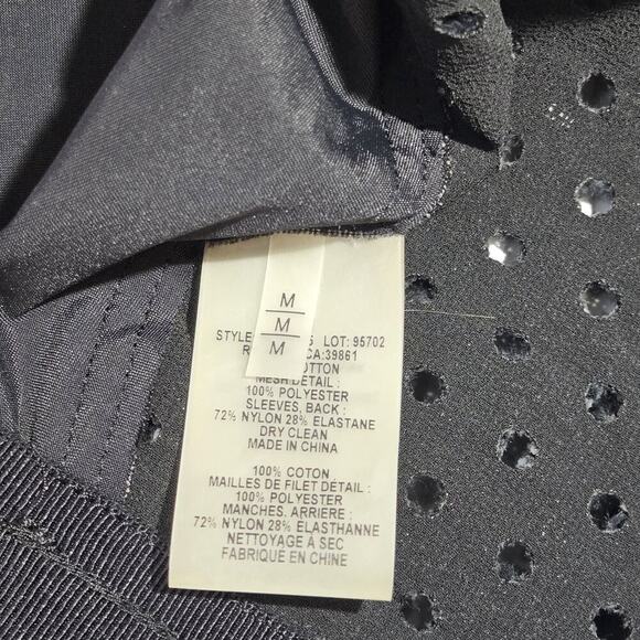 Elie Tahari Black Mesh Front & Trim Zip Front Blazer Moto Grunge Punk MEDIUM - Picture 11 of 12